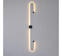 Wall Sconce Linear Wall Light Fixture Black Wall Lamp Geometric Hardwired Sconces Wall Lighting Modern Long Strip Wall Mount Lights for Living Room Bedroom Indoor Wall Washer