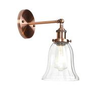 Wall Sconce Loft Vintage Industrial Wall Lamps Clear Glass Lampshade Antique Copper Wall Lights E27 110V-240V For Bedroom Bedside Living Room Aisle Waterproof