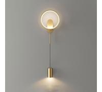 Wall Sconce, Modern Bedside Wall Sconce Up Down LED Wall Light Round Indoor Wall Lamp, Industrial Hanging Wall Lighting Fixture 24W 3 Color Mode Bedroom Living Room Hallway Decorat