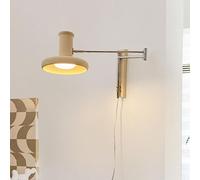 Wall Sconce Modern Swing Arm Lamp, Adjustable Bedside Reading Light with Plug-in Cord and Switch, Foldable Lighting for Bedroom