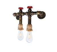 Wall Sconce Modern Wall Lamp Loft Nostalgia Industrial Style Aisle CorridorLighting Fixture2 Head Cross Lighting Fixture Balcony Cafe Iron Water Pipe Twine Down Lighting