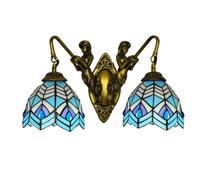 Wall Sconce Modern Wall Lamp Mediterranean Mermaid Hallway Double Stained Glass Restaurant Lucite Lighting Fixture