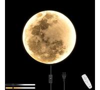 Wall sconce, Moon Wall Light with Moon Lamp Wall with and Wall Sconce rative Wall Lighting 3D Lamp for Living,50CM