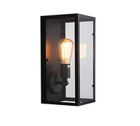 Wall Sconce Rectangular Glass Wall Lantern Outdoor Garden Waterproof Wall Light Vintage Industrial Indoor Wall Sconce Light Wrought Iron Personality Wall Lamp Cellar Barn Restaurant Lighting Fix