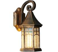 Wall Sconce Rustic Nordic Outdoor Wall Lantern Exterior Wall Sconce Waterproof Light Fixture Industrial Glass Shade Lantern Textured Cast Aluminum Suitable For Courtyards Villas Parks Waterproof