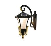 Wall Sconce Solar LED Outdoor Wall Mount Sconce Striped Glass Three-color Dimming Waterproof Exterior Wall Lantern ligent Remote Control Villa Courtyard Porch Lights Wall Mount Wit