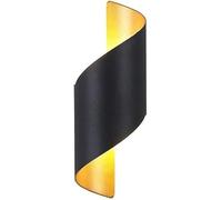 Wall Sconce Up and Down Lighting Fixtures, Creative Spiral Wall Light Black Iron Metal Bedside Lamp, Modern Simple Sconces for Bedroom, Hallway, Living Room, Bathroom (4000K) (3000K)