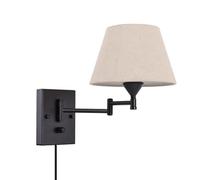 Wall Sconce Vintage Wall Light Bedroom with Switch, Retro Indoor Wall Lights with Plug Adjustable Bedside Wall Lamp with Cable with Metal Shade 1 Pack / 2 Pack/B/1 Pack