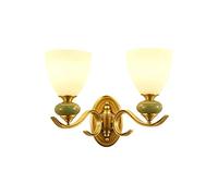 Wall Sconce Wall Lamp All-Copper American Bedroom Bedside Corridor Aisle Balcony Tv Background Wall Warm Double Head Ceramic Wall Lamp for House,Villa,Bar,Restaurants Outdoor Light