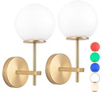 Wall Sconces Battery Operated Wall Lamp Set of 2 Dimmable，Battery Powered Wall Light Fixtures with Remote Control-Non Hardwired Sconce-Easy to Install-for Bedroom Farmhouse Bedside Reading Light (Col