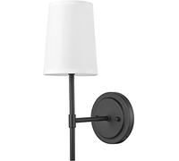 Wall Sconces Battery Operated Wall Lights, No Wiring Required for Installation Rechargeable, Remote Control Wall Light Dimmable, Farmhouse Wall Lamp for Bedroom Mirror Living Room (Color : Black)