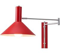 Wall Sconces Bauhaus Sconces Swing Arm Chrome Wall Lamp Adjustable Beside Reading Light Flexible Metal Wall Fixture for Bedroom Living Room(Red)