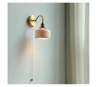 Wall Sconces, Ceramic Copper Arm Wall Lamp Beside Pull Chain Switch Bedroom Bathroom Stair Japan Style Nordic Modern Wandlamp Applique