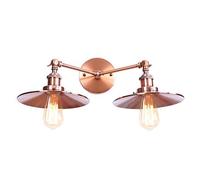 Wall Sconces Indoor Industry Retro 2-Lights Swing Arm Angle Adjustable Swing Arm Vintage Sconces Wall Lamp for Restaurant Bar Clothing Store Decorative Lighting (Red Copper)