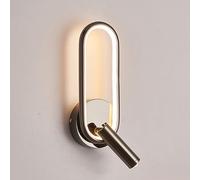 Wall Sconces Indoor Modern LED with Adjustable Spotlights 11W Wall Lighting Fixtures 3-Color Temperature Oval Metal Wall Lamp Decor Wall Light for Bedroom Bedside Living Room