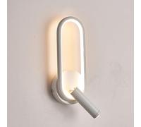 Wall Sconces Indoor Modern LED with Adjustable Spotlights 11W Wall Lighting Fixtures 3-Color Temperature Oval Metal Wall Lamp Decor Wall Light for Bedroom Bedside Living Room