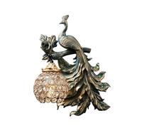 Wall Sconces Indoor Peacock Creative Animal Wall Light Fixture with Crystal Globe Shade 15.7'' Retro Antique Art Decor Wall Lamp Bronze Peacock for Living Room Hallway