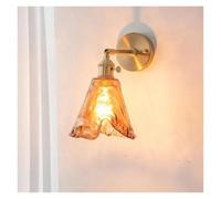 Wall Sconces, Japan Style Amber Glass Wall Lamp Switch Home Lighting Bedroom Living Room Stair Light Copper Modern Wandlamp Applique LED