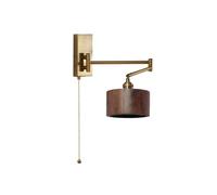 Wall Sconces,Left Right Rotate LED Wall Lamp Sconce Pull Chain Switch Bedroom Bathroom Mirror Stair Light Wooden for Home Decor Headboard Bathroom Bedroom,Black,Warm Light