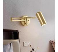 Wall Sconces, Modern Adjustable Swing Long Arm LED Wall Lamps nternal Read Folding Retractable Wall Light Household Bedside Switch Decor Light(Gold A)