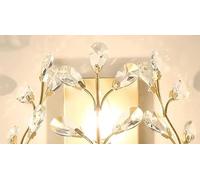 Wall Sconces V-intage Elegant Crystal Wall Light Flower Branch Crystal Wall Sconces Wall Mounted Lighting Fixture Compatible with Bedroom Bedside Living Room Hallway Bathroom Mirror Decor Lamp Wall Sc