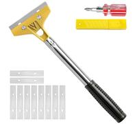 Wall Scraper Tool Cleaning Set Long Handle, Wall Paper Removal Tool Non Slip, Wallpaper Stripper Tools for Cleaning, Scraping Putty