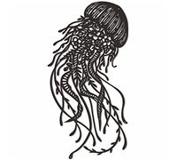 Wall Sculptures,Metal Wall Art Jellyfish Decor Ocean Wall Decor Wall Hanging Plaques Ornaments Outdoor Hanging Beach Theme Decorations Sculpture For Indoor Outdoor Home Livingroom Kitchen Garden ( Siz