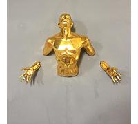 Wall SculpturesLarge Abstract Character 3D Through Wall Figure Sculpture, Oversized Climbing Man Statue Fragmented Man on Wall Art Decor Statue Incomplete Bodies Art Statue Wall Decoration,Gold