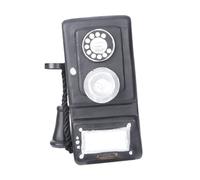 Wall-Set Telephone Model Black Synthetic Resin Retro Ornament | Vintage Rotary Style, Superb Simulation Detail, for Bedroom or Bar Display