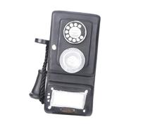 Wall-Set Telephone Model Retro Old-Fashioned Decorative Accessory | Synthetic Resin, Black Finish, Bar Decoration and Cafe Display, Superb Simulation with Rotary Telephone Styling