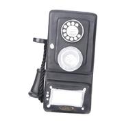 Wall-Set Telephone Model Vintage Black Synthetic Resin Decor | Bar Cafe Ornament, Superb Simulation Technology, Creative Rotary Style, Realistic Look, Single Unit