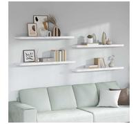 vidaXL Wall Shelf 4 pcs White Marble 120 x 23.5 x 4 cm Engineered Wood