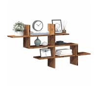 Wall Shelf 124.5x18x60.5cm Old Wood Engineered Wood Floating Display Unit 20kg