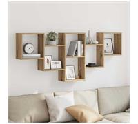 Wall Shelf 159x18x66cm Oak Engineered Wood Floating Storage for Home and Display