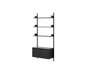 Wall Shelf 1900 Bookcase With Doors Low Black
