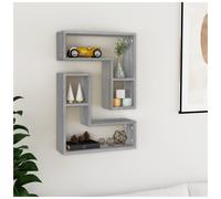 Wall Shelf 2pc Grey Sonoma 50x15x50cm Engineered Wood Floating Modern Storage UK