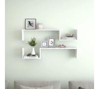 Wall Shelf 2pcs Floating White Engineered Wood 100x15x20 cm Decorative Organizer