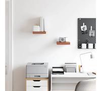 Wall Shelf 2pcs Red Engineered Wood 23x23.5x4cm Slim Floating Storage Home Decor