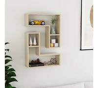 Wall Shelf 2pcs Sonoma Oak Engineered Wood 50x15x50cm Invisible Mounting SetPack