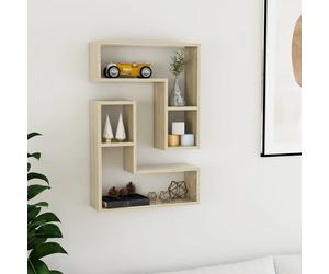 Wall Shelf 2pcs Sonoma Oak Engineered Wood 50x15x50cm Invisible Mounting SetPack