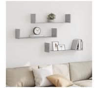 (concrete grey, 80 x 18 x 18 cm) vidaXL Wall Shelves Wall Storage Shelf Floating Shelf 3 pcs Engineered Wood