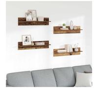 Wall Shelf 4-Tier Old Wood Engineered Wood 80 x 11.5 x 18 cm Floating Modern