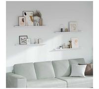 Wall Shelf 4-Tier White Marble Engineered Wood 100x9x3cm Minimalist Floating Set