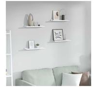 Wall Shelf 4-Tier White Marble Engineered Wood 40x9x3cm Minimal Decor for Homes