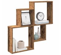 (old wood) vidaXL Wall Cube Shelf Hanging Wall-Mounted Floating Shelf Engineered Wood