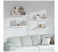 vidaXL Wall Shelf 4 pcs White Marble 80 x 23.5 x 4 cm Engineered Wood