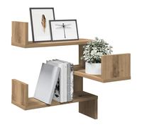 Wall Shelf Artisan Oak 40x40x49.5cm Engineered Wood 3-Shelf Wall-Mounted Unit .