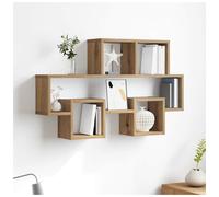 Wall Shelf Artisan Oak 82x15x51cm Engineered Wood 4 Shelves Car-Shaped Indoor XL