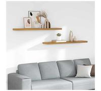vidaXL Wall Shelf 2 pcs Beige 120 x 23.5 x 4 cm Engineered Wood