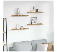 vidaXL Wall Shelf with Shelf 4 pcs Beige 60 x 9 x 3 cm Engineered Wood